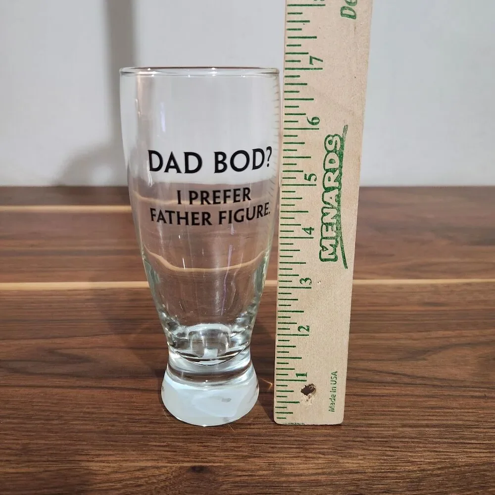 Dad Bod? I Prefer Father Figure  14.5 oz Pilsner Beer Glass Funny Dad Gift